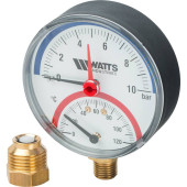 Термоманометр радиальный WATTS 80 мм 1/2 давление 10 бар (10025525)