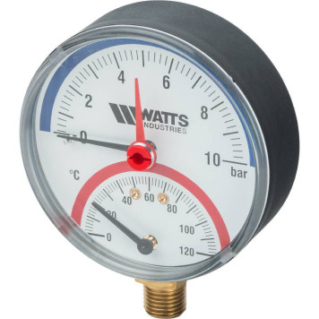 Термоманометр радиальный Watts F+R828 DN 80 10х1/2 бар 0-10-1