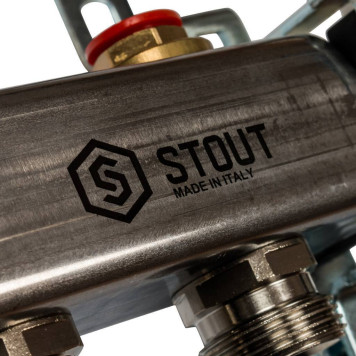 Коллектор STOUT из нержавеющей стали 9 вых. без расходомеров-9