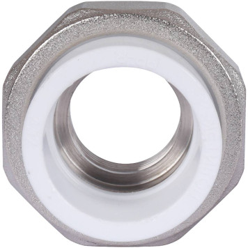 Муфта разъемная Политэк для полипропиленовых труб 32х3/4 с внутренней резьбой под сварку (белая)-5