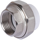 Муфта разъемная с внутренней резьбой Политэк 32х1 для полипропиленовых труб под сварку (цвет белый) (9801003201)