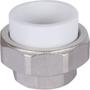 Муфта разъемная Политэк 32х1& внутренняя резьба для полипропиленовых труб под сварку (белая)-3