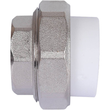 Муфта разъемная Политэк 32х1& внутренняя резьба для полипропиленовых труб под сварку (белая)-4