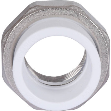 Муфта разъемная Политэк 32х1& внутренняя резьба для полипропиленовых труб под сварку (белая)-5