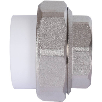 Муфта разъемная Политэк 32х1& внутренняя резьба для полипропиленовых труб под сварку (белая)-6