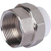 Муфта разъемная с внутренней резьбой Политэк 32х1 1/4 для полипропиленовых труб под сварку (цвет белый) (9801003214)