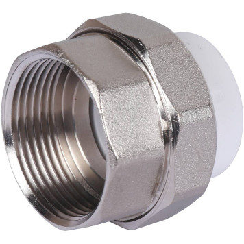 Муфта Политэк 32х1 1/4 для полипропиленовых труб под сварку (белая)