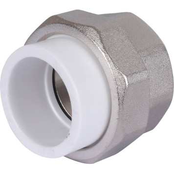 Муфта Политэк 32х1 1/4 для полипропиленовых труб под сварку (белая)-1