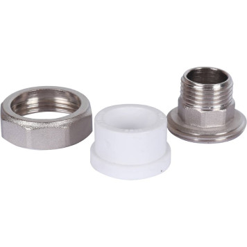 Муфта разъемная с наружной резьбой Политэк 20х1/2 для полипропиленовых труб под сварку (белый)-4