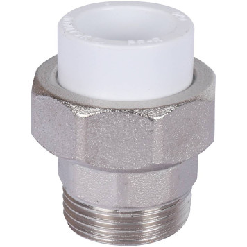 Муфта разъемная Политэк 20х3/4 для полипропиленовых труб под сварку (белый)-2