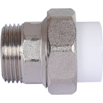 Муфта разъемная Политэк 20х3/4 для полипропиленовых труб под сварку (белый)-4