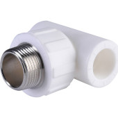 Тройник Политэк 20x3/4 с наружной резьбой для полипропиленовых труб под сварку (цвет белый) (9510002034)