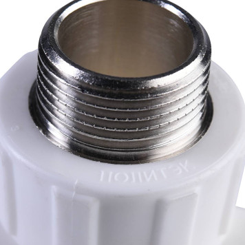 Политэк Тройник 20x3/4 с наружной резьбой для сварки ПП труб, белый.-5