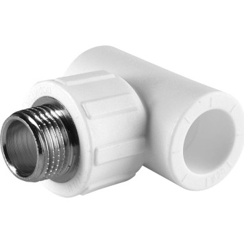Тройник Политэк 20x1/2 с наружной резьбой для сварки полипропиленовых труб (белый)
