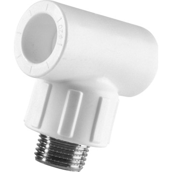 Тройник Политэк 20x1/2 с наружной резьбой для сварки полипропиленовых труб (белый)-2