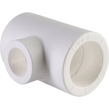 Тройник Переходной Политэк 32х20х32 для ПП труб под сварку (белый)