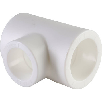 Переходной тройник Политэк 32x25x32 для сварки полипропиленовых труб (белый)