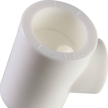 Переходной тройник Политэк 32x25x32 для сварки полипропиленовых труб (белый)-4