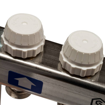 Коллектор STOUT из нержавеющей стали с клапаном выпуска воздуха и сливом, 2 выхода.-4