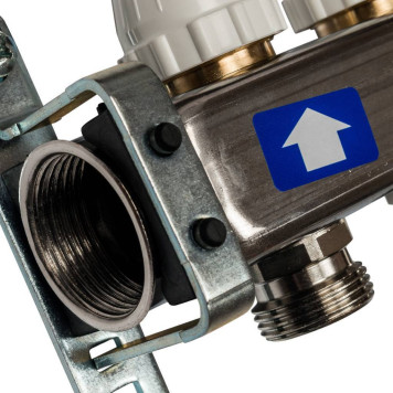 Коллектор STOUT из нержавеющей стали с клапаном выпуска воздуха и сливом 3 выхода-1