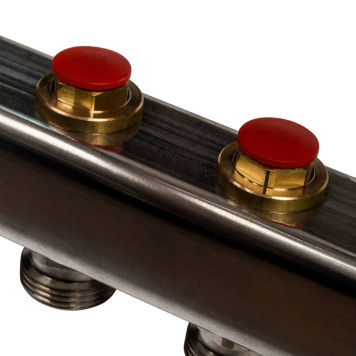 Коллектор STOUT из нержавеющей стали с клапаном выпуска воздуха и сливом, 4 выхода.-2