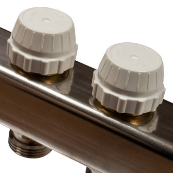 Коллектор STOUT из нержавеющей стали с клапаном выпуска воздуха и сливом, 4 выхода.-3