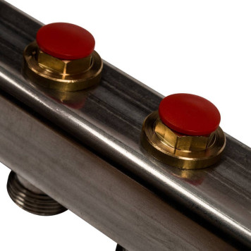 Коллектор STOUT из нержавеющей стали с клапаном выпуска воздуха и сливом 5 выходов.-3