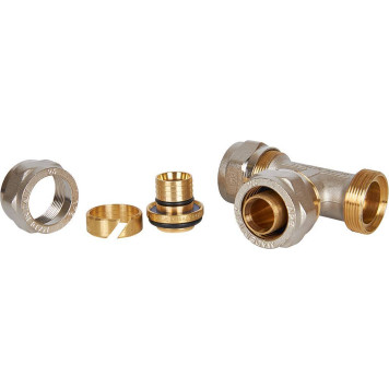 Тройник равнопроходный 26х26х26 для металлопластиковых труб STOUT винтовой-9