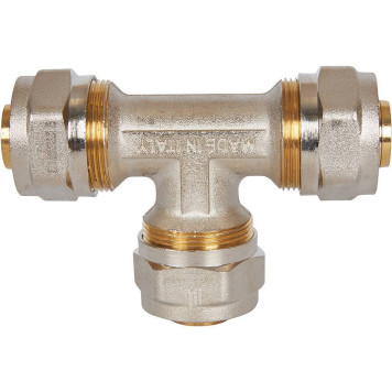 Тройник равнопроходный 26х26х26 для металлопластиковых труб STOUT винтовой-1