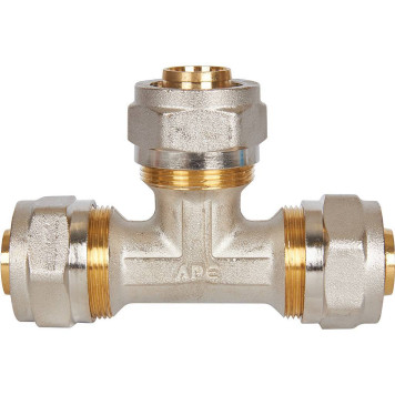 Тройник равнопроходный 26х26х26 для металлопластиковых труб STOUT винтовой-3