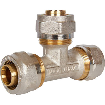 Тройник равнопроходный 26х26х26 для металлопластиковых труб STOUT винтовой-6