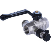 Кран шаровой BUGATTI Oregon с дренажем и воздухоотводчиком, (ручка-рычаг алюминий) внут-внут резьба 1/2 (03300019)