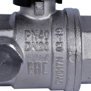 Шаровой кран BUGATTI Oregon с дренажем и воздухоотводчиком, ручка-рычаг из алюминия, внутренняя резьба 3/4.-8