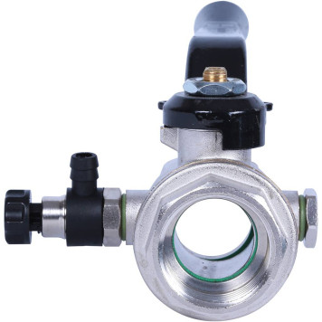 Шаровой кран с дренажем и воздухоотводчиком BUGATTI Oregon, ручка-рычаг из алюминия, внутренняя резьба 1&-1