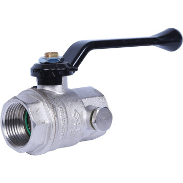 Шаровой кран с дренажем и воздухоотводчиком BUGATTI Oregon, ручка-рычаг из алюминия, внутренняя резьба 1&-4