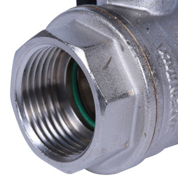 Шаровой кран с дренажем и воздухоотводчиком BUGATTI Oregon, ручка-рычаг из алюминия, внутренняя резьба 1&-7