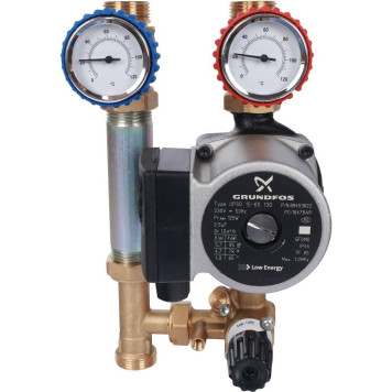 Насосная группа STOUT SDG-0007 с 3-х ходовым приводным смесителем 3/4 и насосом Grundfos UPSO 15-65 130-2