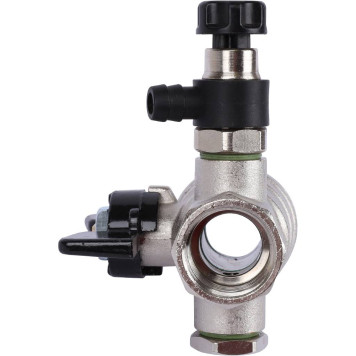 Шаровой кран BUGATTI Oregon с дренажем и воздухоотводчиком, ручка бабочка, внут-внут резьба 1/2-7