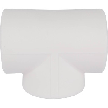 Тройник Kalde Россия для полипропиленовых труб d=40 под сварку (белый)-1