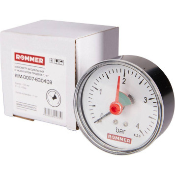 Манометр аксиальный ROMMER с указателем предела 63 мм 1/4 (RIM-0007-630408)-7