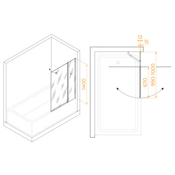 Шторка на ванну RGW SC-11-6
