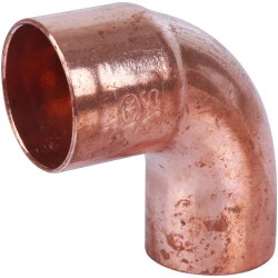 Соединитель Sanha 5092 для медных труб 22 мм под пайку, угол 90°, ВП-НП, медь