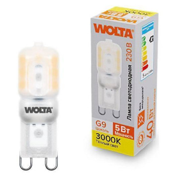 Лампа светодиодная Wolta G9 5Вт 3000K WSTD-JCD-5W3KG9-P