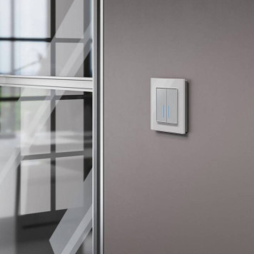 Выключатель сенсорый двухклавишный с подсветкой, без рамки Werkel серебряный W4520006-4