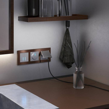 Выключатель сенсорый двухклавишный с подсветкой, без рамки Werkel серебряный W4520006-6