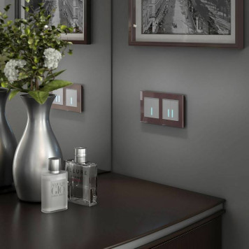 Выключатель сенсорый двухклавишный с подсветкой, без рамки Werkel серебряный W4520006-7