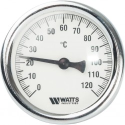 Термометр биметаллический Watts F+R801(T) с погружной гильзой 63 мм и штуцером 75 мм
