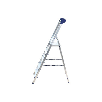 Стремянка Алюмет 5 ступеней алюминиевая с пластиковым органайзером-1