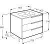 Roca Victoria Nord Ice edition Тумба подвесная 80x45x73см, c 3 ящиками, цвет: белый. Z.RU93.0.283.5