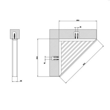 Gessi Eleganza Полочка-решетка угловая для ванны или душа, цвет: золото-1
